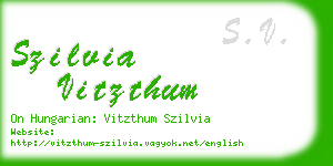 szilvia vitzthum business card